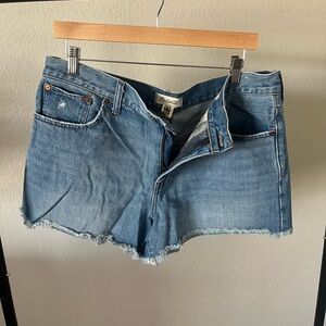 Madewell Light Blue Distressed Denim Cutoff Shorts